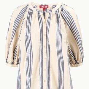 STAUD Vincent Stripe Shirtdress Size XL